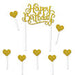 Gold Happy Birthday Cake Topper, 5.5 x 8 Inches