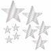 Silver Foil Star Cutouts, 9 Count
