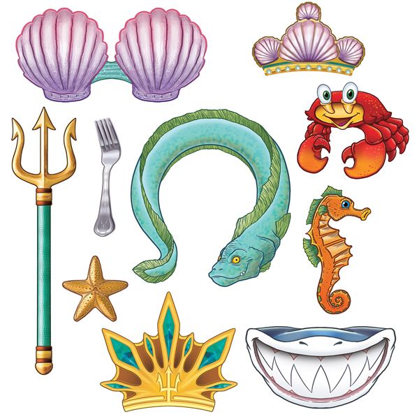 Mermaid Photo Fun Signs, 10-Pack