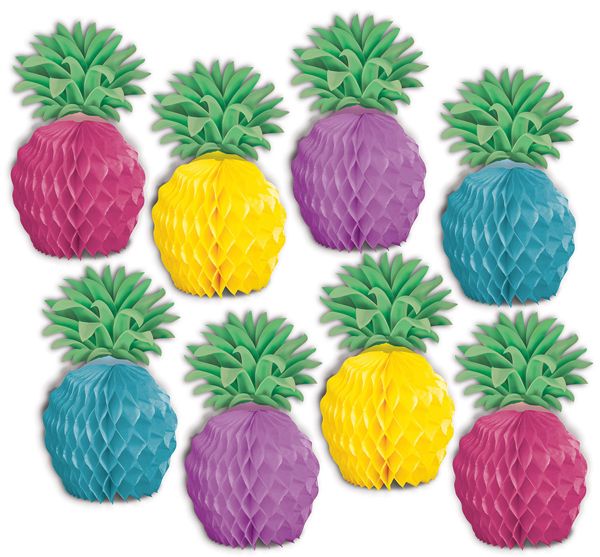 Pineapple Mini Centerpieces, 8 Pack