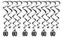 60th Birthday Hanging Whirls, 12-Pack