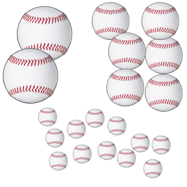Baseball Cutouts in Assorted Sizes, 12-Pack