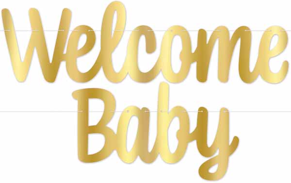 Welcome Baby Foil Streamer, 7 Inches x 4 Feet