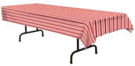 STRIPED TABLECOVER 54"X108" PLASTIC