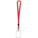 Red Lanyard with Card Holder and Detachable Clip