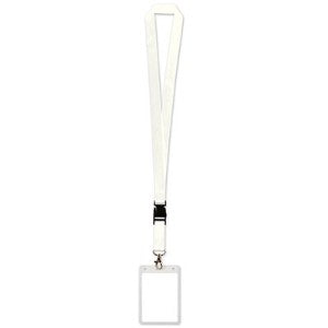 White Lanyard with Card Holder