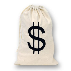 Big Dollar Sign Money Bag, 17 x 11 Inches