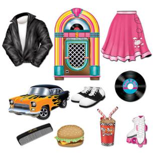 50'S CUTOUTS 10/PKG PRINTED 2 SIDES