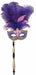 Glittered Feathered Mardi Gras Mask with Stick