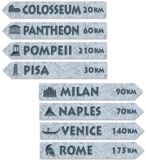 Italian Street Sign Cutouts, 4-Pack