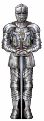 Suit of Armor Cutout for Medieval Party Decor
