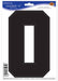 Black Number 0 Peel N Place Decoration