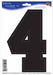 Black Number 4 Peel N Place Decoration