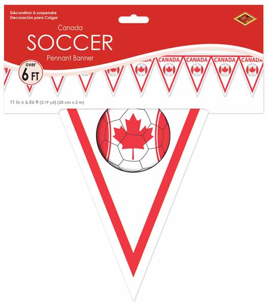 Canada Soccer Pennant Banner, 6 ft 6.75 in