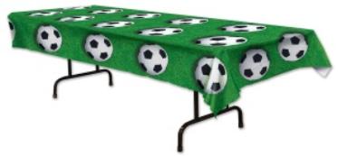 Soccer Ball Plastic Tablecover, 54 x 108 Inches