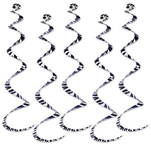 PRINTED ZEBRA PRINT WHIRLS 5/PKG 24"
