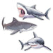 SHARK CUTOUTS 3/PKG 22½"-24¼" 2 SIDED