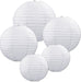PAPER LANTERN WHITE ASST SIZES 5/PKG