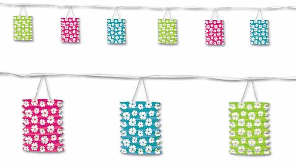 Hibiscus Lantern Garland, 12 ft