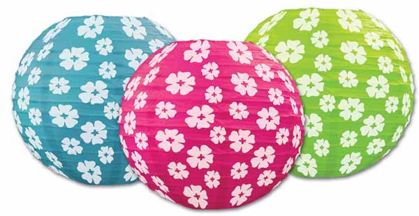 HIBISCUS PAPER LANTERN 9 1/2 {3PKG}