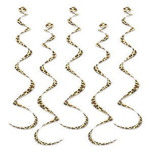 LEOPARD PRINT WHIRLS 5/PK 24"
