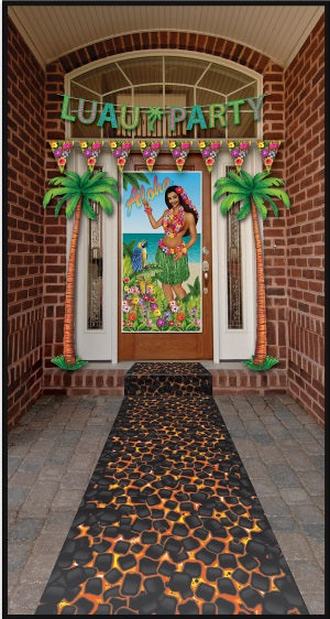 Hot Coals Luau Runner, 24 Inches x 10 Feet