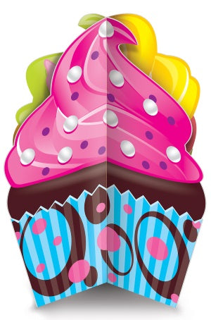 8-Inch 3D Cupcake Centerpiece