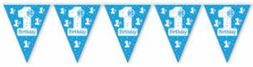 1st Birthday All-Weather Pennant Banner, 12 ft