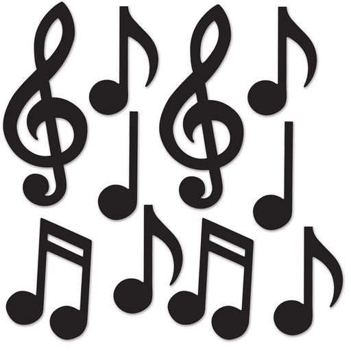 Mini Musical Notes Silhouettes, 10 Pack