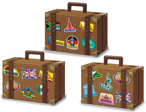 Luggage Favor Boxes, 3 Pack