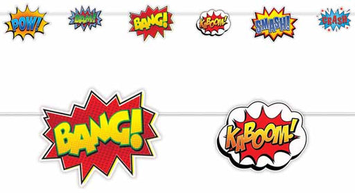 Hero Action Signs Superhero Party Streamer