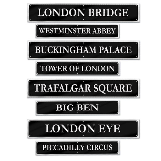 British Street Sign Cutouts, 4 Pack