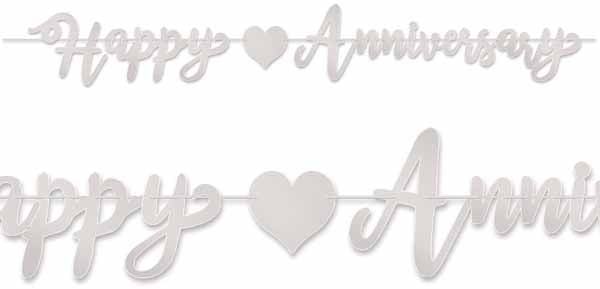 Silver Foil Anniversary Streamer