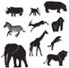 Jungle Animal Silhouette Decorations, 10-Pack
