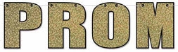Gold Glitter-Print PROM Streamer