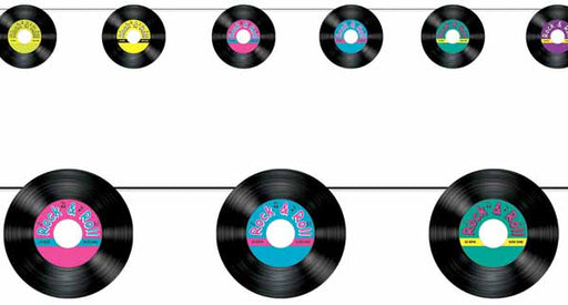 Records Streamer for Music Theme Parties