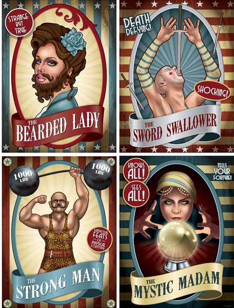 Vintage Circus Poster Cutouts