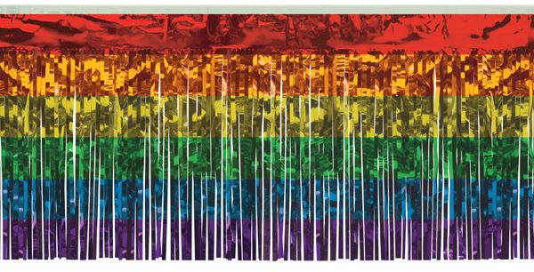 Rainbow Metallic Fringe, 15 Inches x 10 Feet