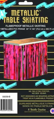 Red Metallic Table Skirt, 30 Inches x 14 Feet