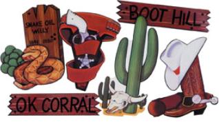 16-Inch Western Cutouts, 6-Pack