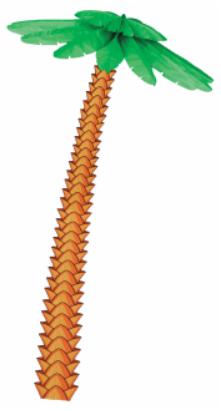 Jointed Palm Tree Decoration with Tissue Fronds, 1 Count