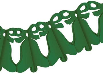 Hunter Green Bell Garland, 12 ft