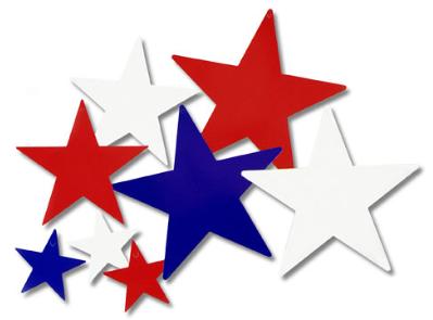 Assorted Red, White & Blue Star Cutouts