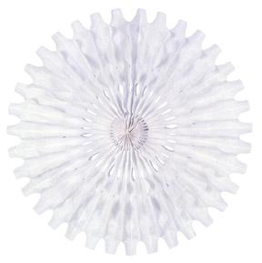 White Tissue Paper Fan Decoration, 25 Inch