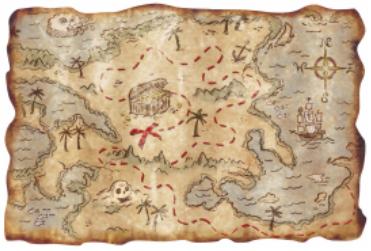 Plastic Pirate Treasure Map, 12 x 18 Inches