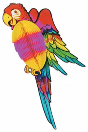 17-Inch Madras Art-Tissue Parrot Decoration