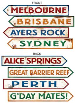 Australian Street Sign Cutouts, 4-Pack