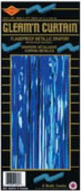 Blue 1-Ply Metallic Curtain, 8 ft x 3 ft