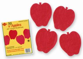 5-Inch Tissue Apple Silhouettes, 25-Pack