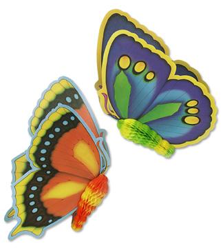 24-Inch Art-Tissue Butterfly Decorations, 2-Pack
